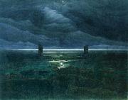 Caspar David Friedrich Seashore by Moonlight oil painting